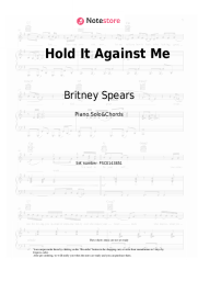 Sheet music, chords Britney Spears - Hold It Against Me