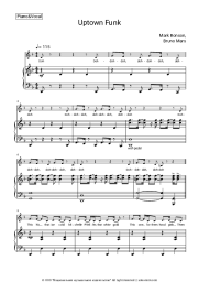 Sheet music, chords Mark Ronson, Bruno Mars - Uptown Funk