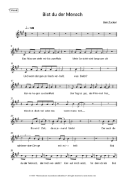 Sheet music, chords Ben Zucker - Bist du der Mensch