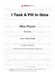 Sheet music, chords Mike Posner - I Took A Pill In Ibiza
