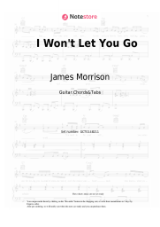Sheet music, chords James Morrison - I Won't Let You Go