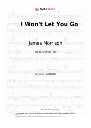 Sheet music, chords James Morrison - I Won't Let You Go