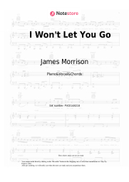 Sheet music, chords James Morrison - I Won't Let You Go