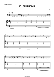 Sheet music, chords LORI - ICH GEH MIT MIR