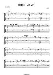 Sheet music, chords LORI - ICH GEH MIT MIR