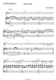 Sheet music, chords Jon & Vangelis - Is it love