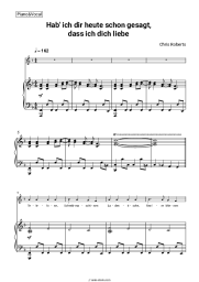 Sheet music, chords Chris Roberts - Hab' Ich Dir Heute Schon Gesagt, Dass Ich Dich Liebe