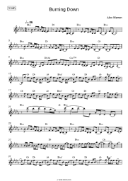 Sheet music, chords Alex Warren - Burning Down