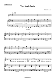 Sheet music, chords Felix de Luxe - Taxi Nach Paris
