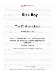 Sheet music, chords The Chainsmokers - Sick Boy