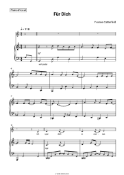 Sheet music, chords Yvonne Catterfeld - Für Dich