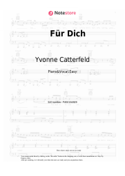 Sheet music, chords Yvonne Catterfeld - Für Dich