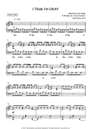 Sheet music, chords Machine Gun Kelly, Yungblud, Travis Barker - I Think I'm OKAY