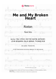 Sheet music, chords Rixton - Me and My Broken Heart