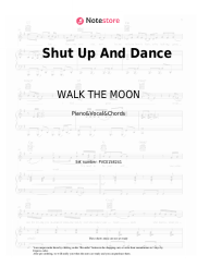 Sheet music, chords WALK THE MOON - Shut Up And Dance