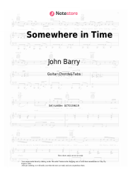 Sheet music, chords John Barry - Somewhere in Time