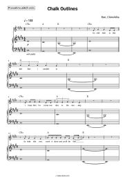 Sheet music, chords Ren, Chinchilla - Chalk Outlines