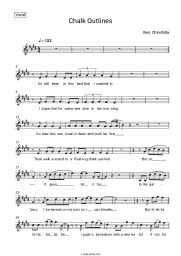 Sheet music, chords Ren, Chinchilla - Chalk Outlines