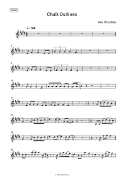 Sheet music, chords Ren, Chinchilla - Chalk Outlines