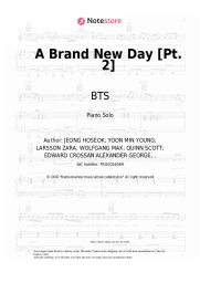 Sheet music, chords BTS, Zara Larsson, Mura Masa - A Brand New Day [Pt. 2]