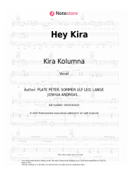 Sheet music, chords Kira Kolumna - Hey Kira