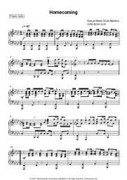 Sheet music, chords Kanye West, Chris Martin - Homecoming