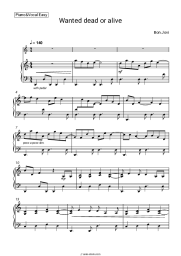 Sheet music, chords Bon Jovi - Wanted Dead Or Alive