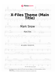 Sheet music, chords Mark Snow - X-Files Theme (Main Title) 