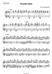 Sheet music, chords Bruce Springsteen - Thunder Road