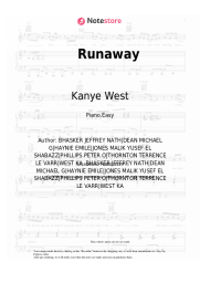 Sheet music, chords Kanye West, Pusha T - Runaway