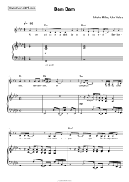 Sheet music, chords Misha Miller, Alex Velea - Bam Bam