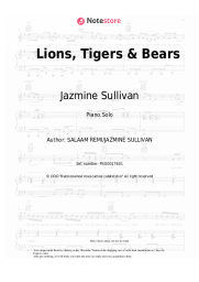 Sheet music, chords Jazmine Sullivan - Lions, Tigers & Bears