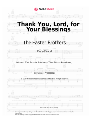 Sheet music, chords The Easter Brothers - Thank You, Lord, for Your Blessings