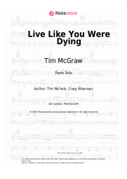 Sheet music, chords Tim McGraw - Live Like You Were Dying