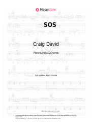 Sheet music, chords Craig David - SOS