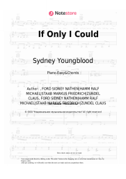 Sheet music, chords Sydney Youngblood -  If Only I Could