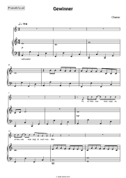 Sheet music, chords Clueso - Gewinner