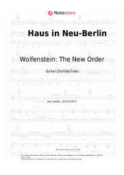 Sheet music, chords Wolfenstein: The New Order, Mick Gordon - Haus in Neu-Berlin