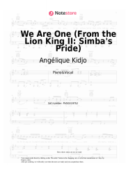 Sheet music, chords Angélique Kidjo - We Are One (From the Lion King II: Simba's Pride)
