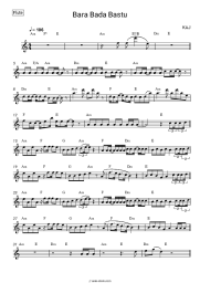 Sheet music, chords KAJ - Bara Bada Bastu