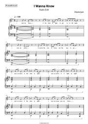 Sheet music, chords Masterjam - I Wanna Know (Radio Edit)