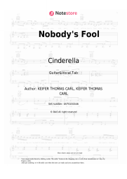 Sheet music, chords Cinderella - Nobody's Fool