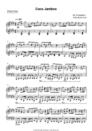 Sheet music, chords Mr. President - Coco Jamboo