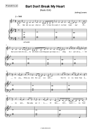 Sheet music, chords Acting Lovers - Bart Don't Break My Heart (Radio Edit)