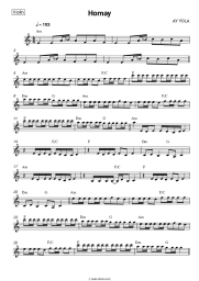 Sheet music, chords AY YOLA - Homay