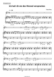 Sheet music, chords Tanja Berg - Ich hab’ dir nie den Himmel versprochen