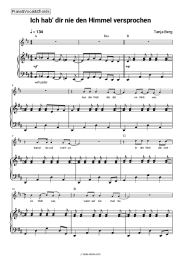 Sheet music, chords Tanja Berg - Ich hab’ dir nie den Himmel versprochen