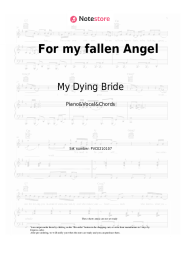 Sheet music, chords My Dying Bride - For my fallen Angel