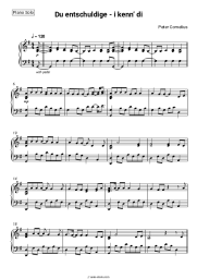 Sheet music, chords Peter Cornelius - Du entschuldige - i kenn’ di