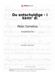 Sheet music, chords Peter Cornelius - Du entschuldige - i kenn’ di